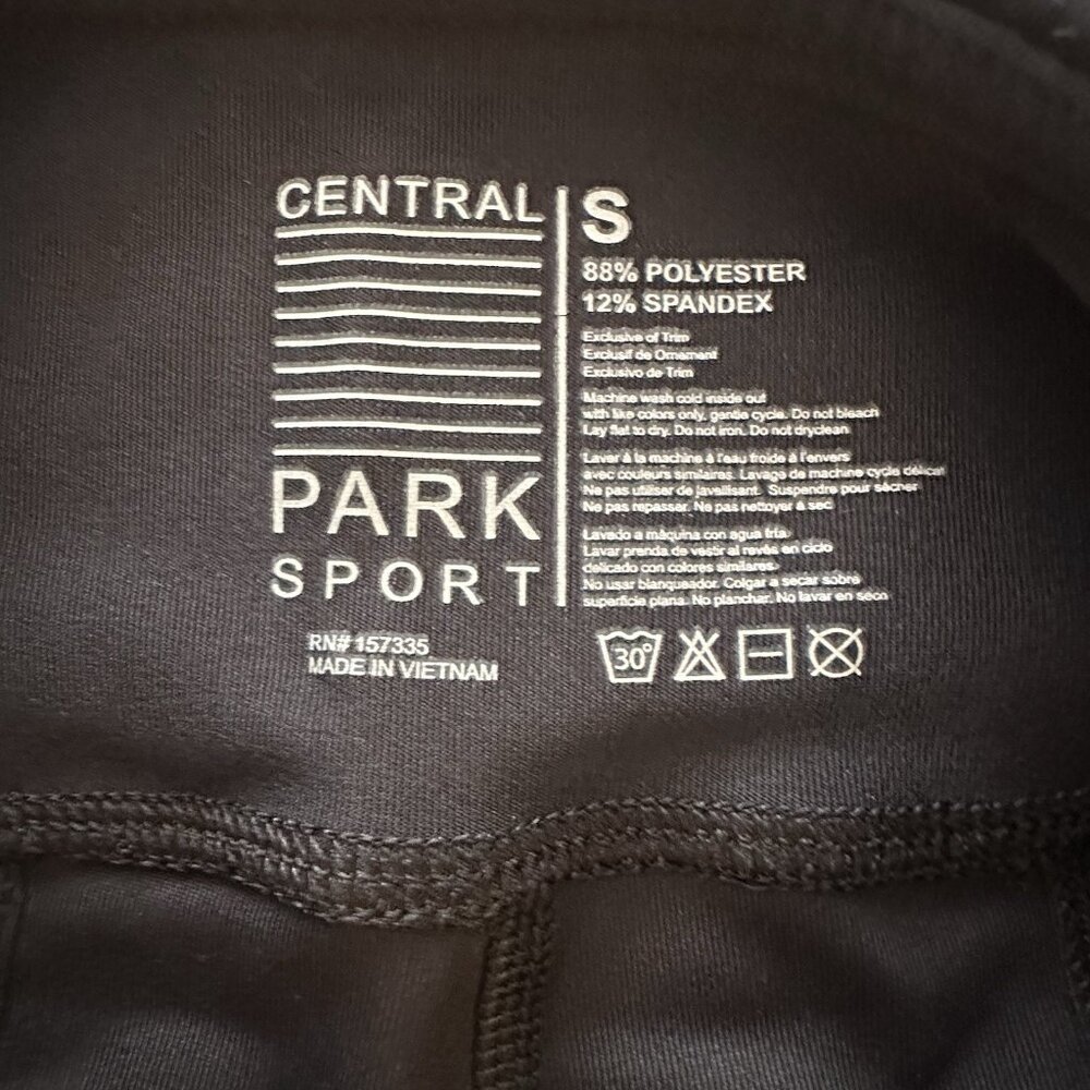 NWOT Central Park Sport Black Full Length Active Leggings Women's Small S Mesh - Picture 2 of 12